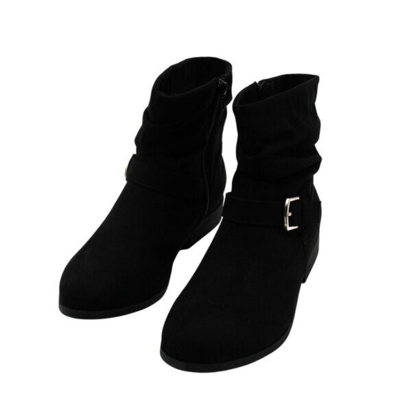 KAREN SCOTT Womens Black Buckle Accent Comfort Clarett Round Toe Boots - Picture 4 of 8